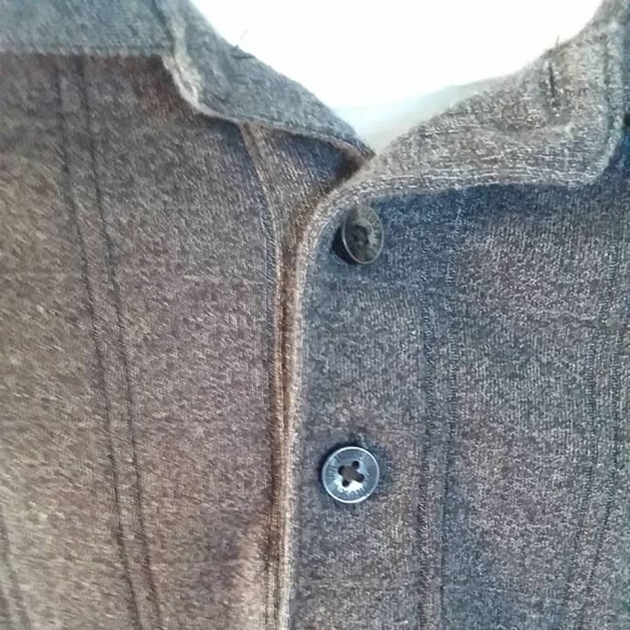 Mens Van Heusen Gray Long Sleeve Polo Shirt Large - Picture 3 of 6